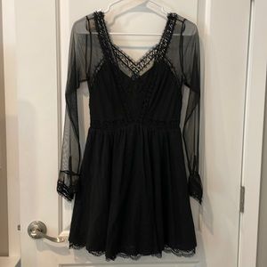 Free People Black lace dress